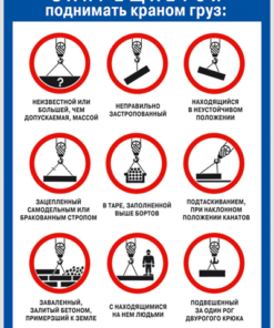 Плакат Запрещается поднимать краном груз
