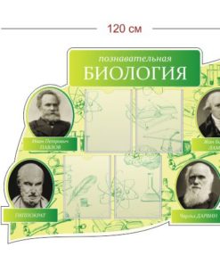 Стенд Познавательная биология 120х95 см (4 кармана А4)