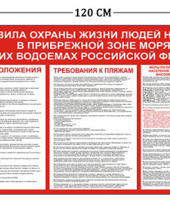 Стенд Правила охраны жизни людей на воде 75х120см (1плакат)