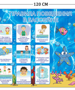 Стенд Правила поведения в бассейне 100х120см (1 плакат)