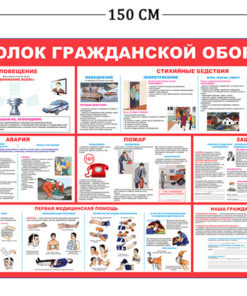 Стенд Уголок гражданской обороны 100х150см (7 плакатов)