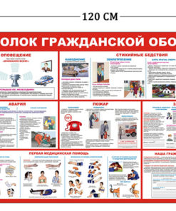 Стенд Уголок гражданской обороны 80х120см (7 плакатов)