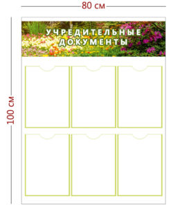 Стенд Учредительные документы 80х100 см (6 карманов А4)